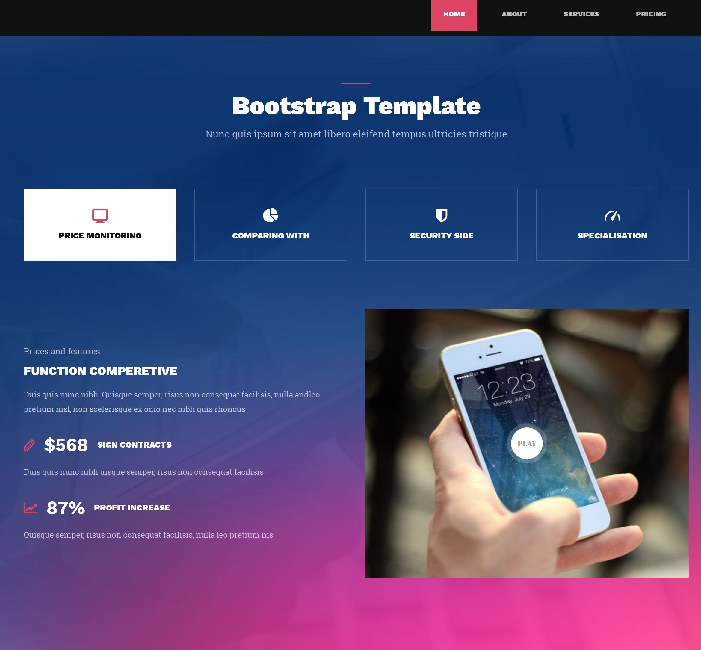 Free Download Bootstrap OnePage Theme