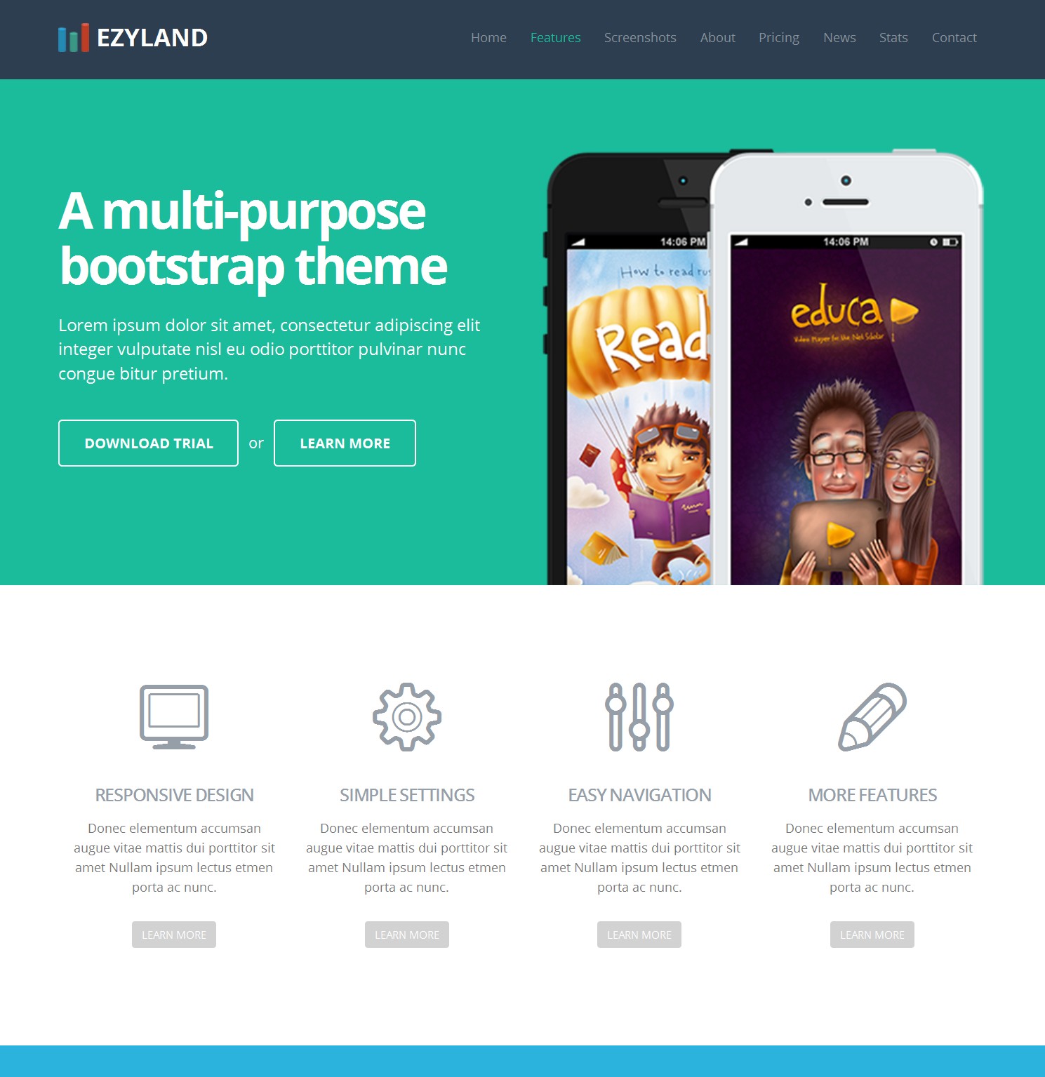 Responsive Bootstrap Simple Theme