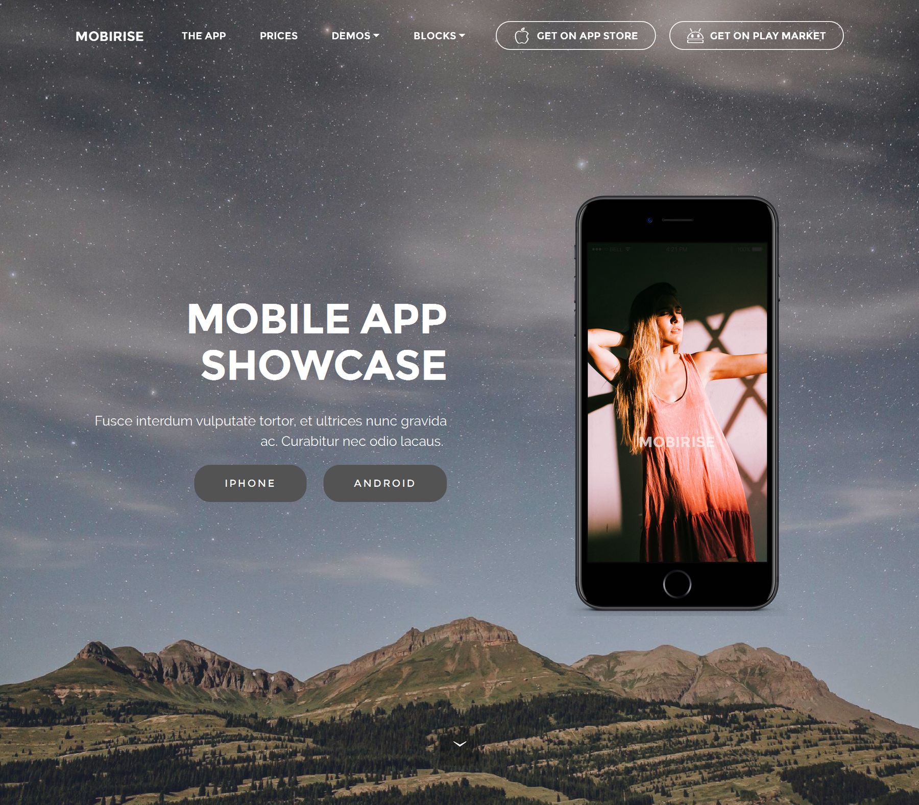 Bootstrap HTML Mobile Application Templates