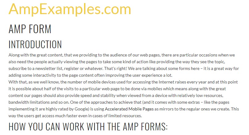  Let us  check out AMP project and AMP-form  feature?