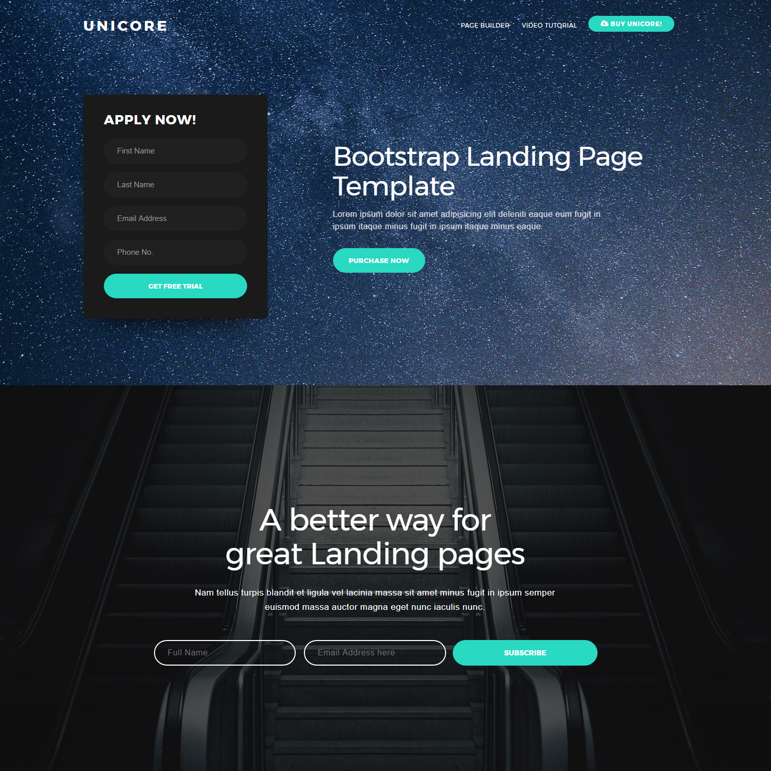 Responsive Bootstrap One Page Templates
