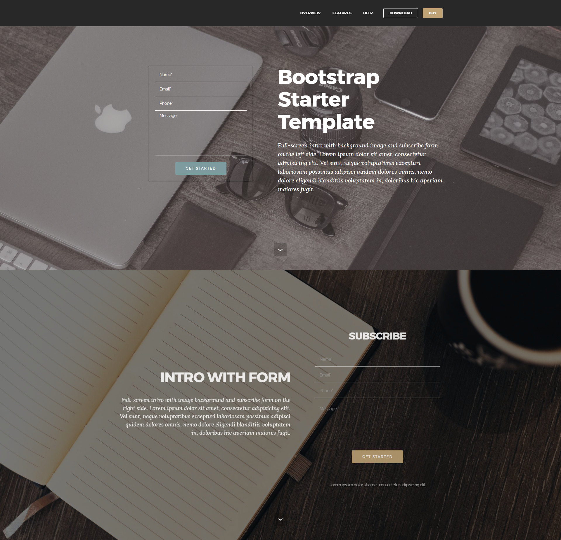 HTML Bootstrap Starter Templates