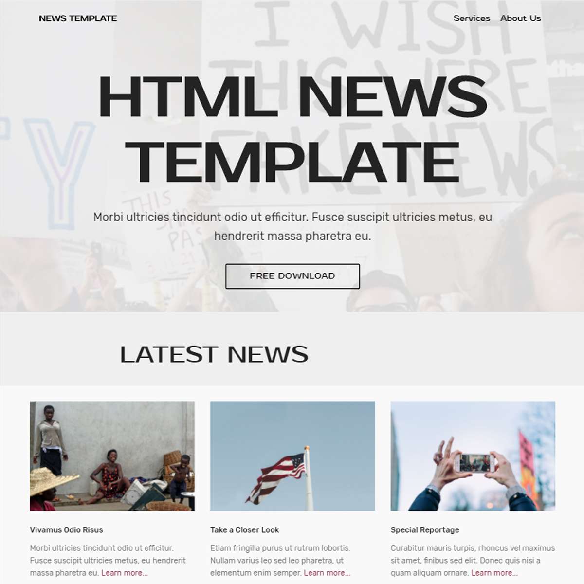 Responsive Bootstrap News Templates