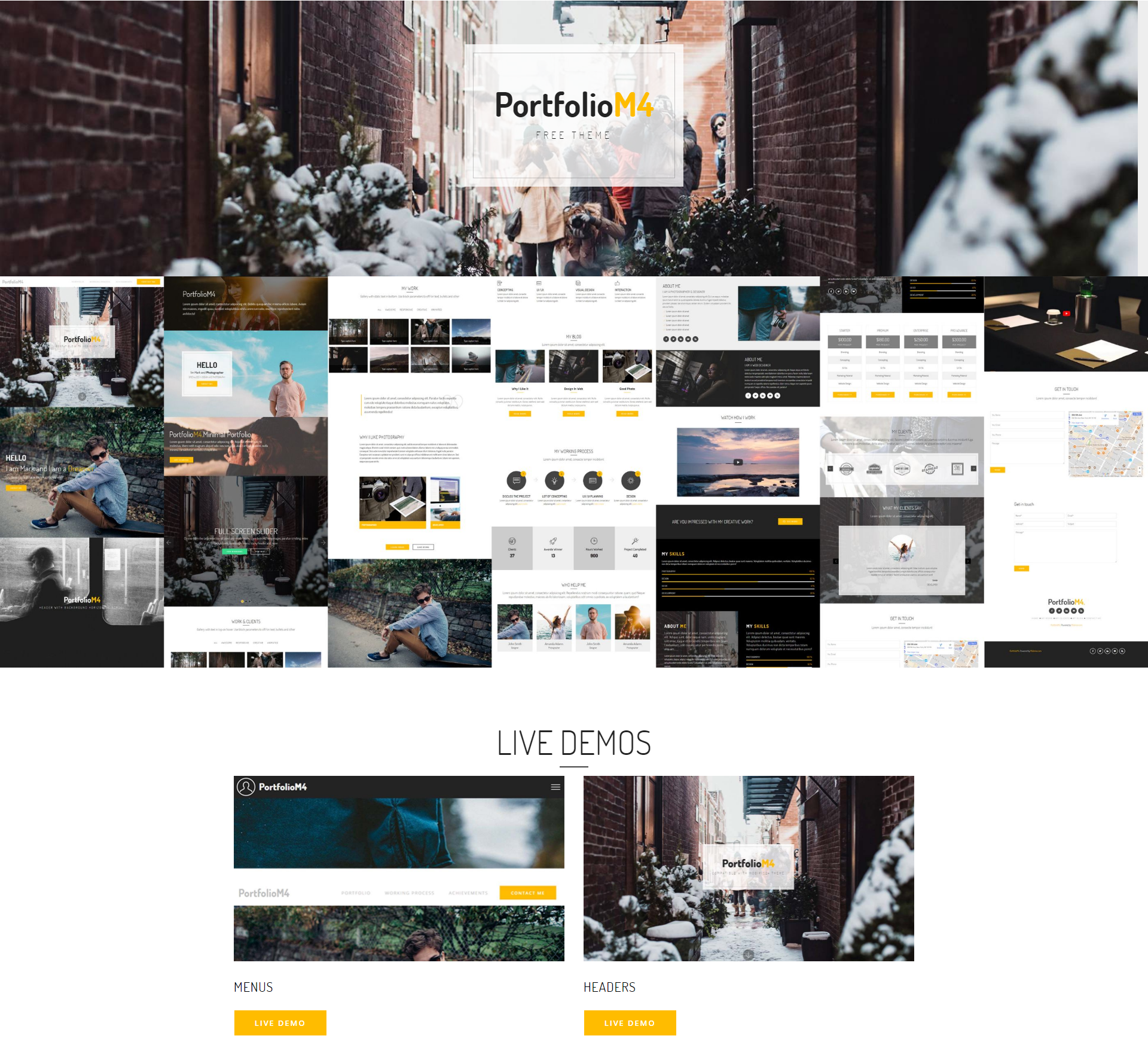 Free Bootstrap PortfolioM4 Templates