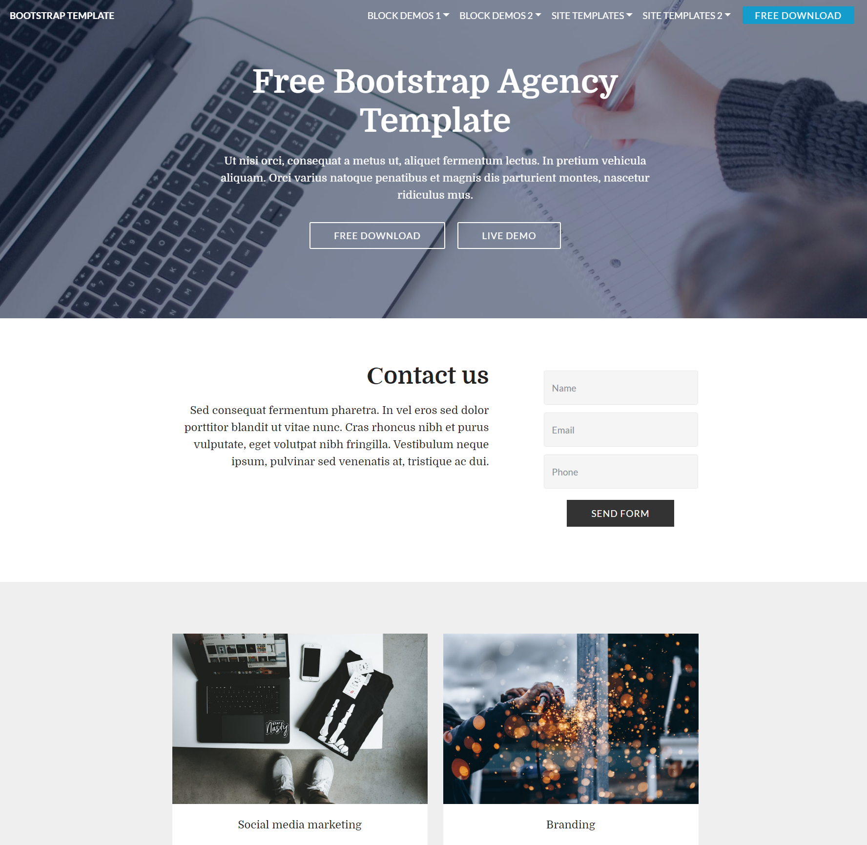 Free Download Bootstrap Agency Templates