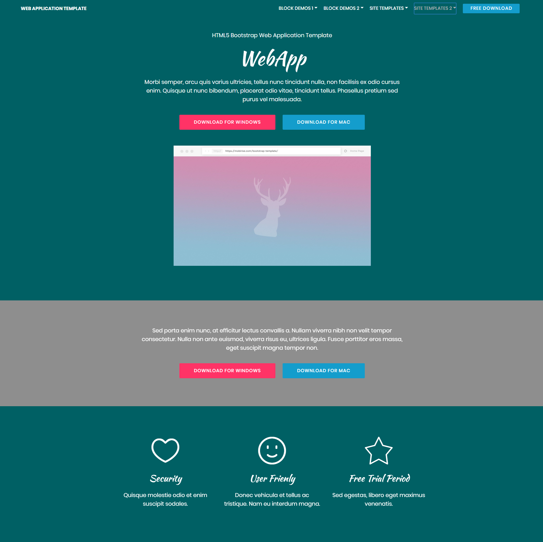 CSS3 Bootstrap Web application Themes