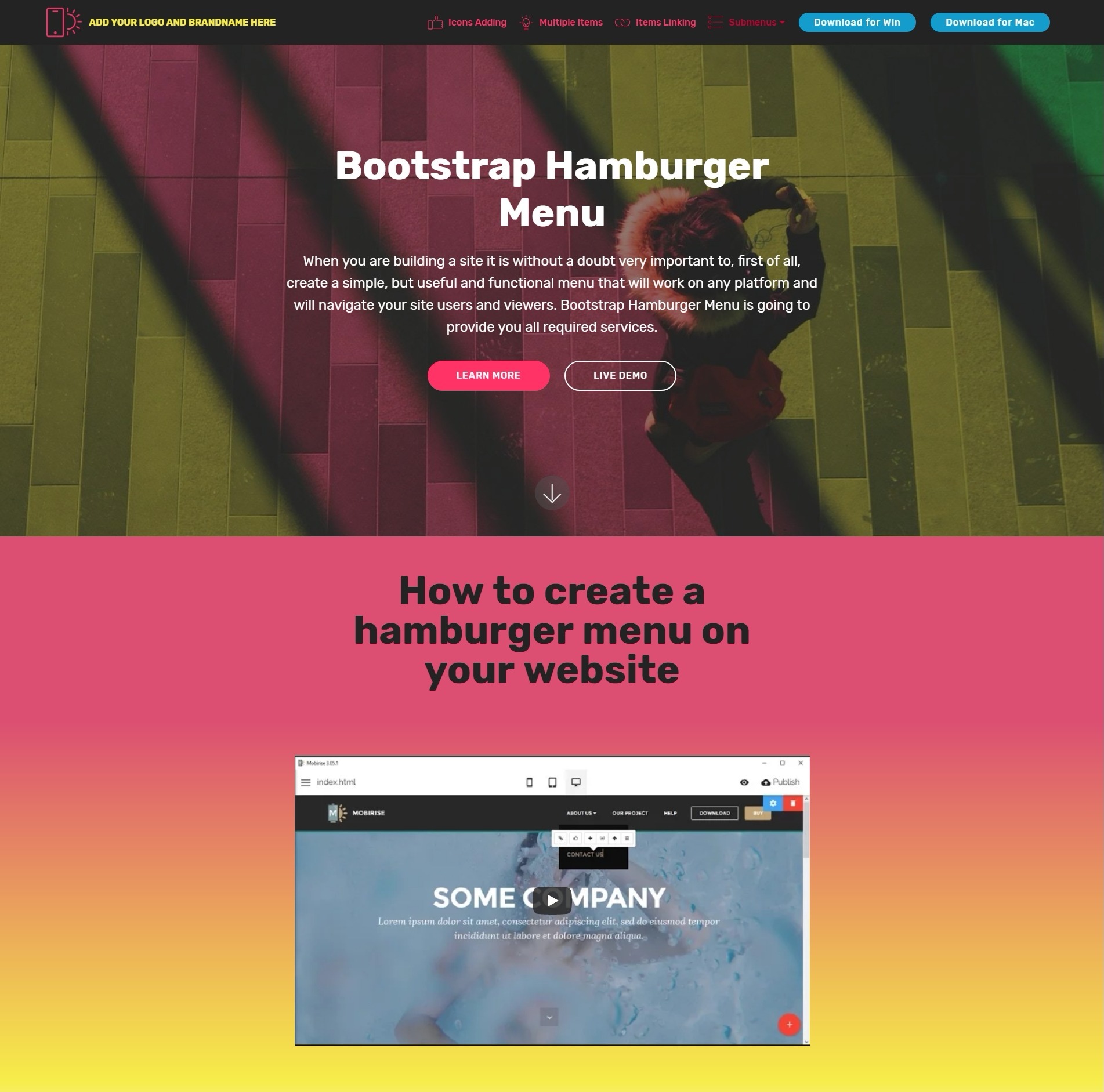 Bootstrap Hamburger Menu